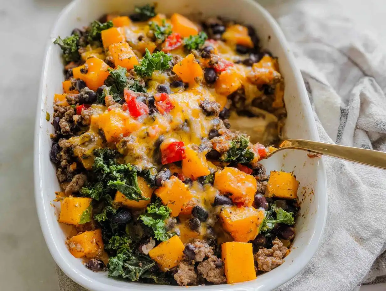 Amazing Ground Beef Butternut Squash Casserole
