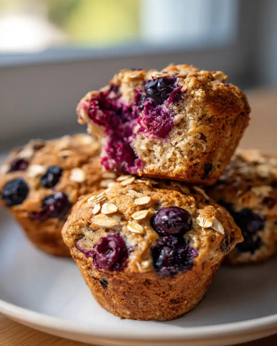 30-Minute Light Blueberry Muffins with Oats and Yogurt