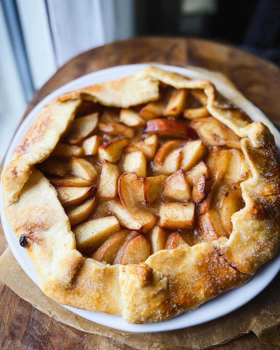 A close-up of a rustic apple pie, inspired by Mary Berry, with a golden crust and a generous filling of spiced apple slices.